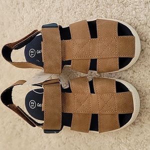NEW CAT & JACK Brown Sandals. SIZE Kid 12.